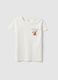 Girls' white stretch cotton fitted T-shirt_3