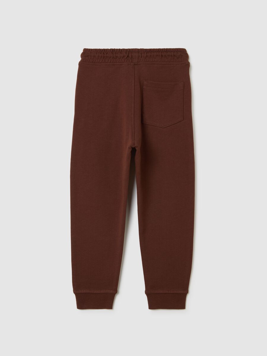 Kids' Brown Regular Fit Pure Cotton Joggers_1