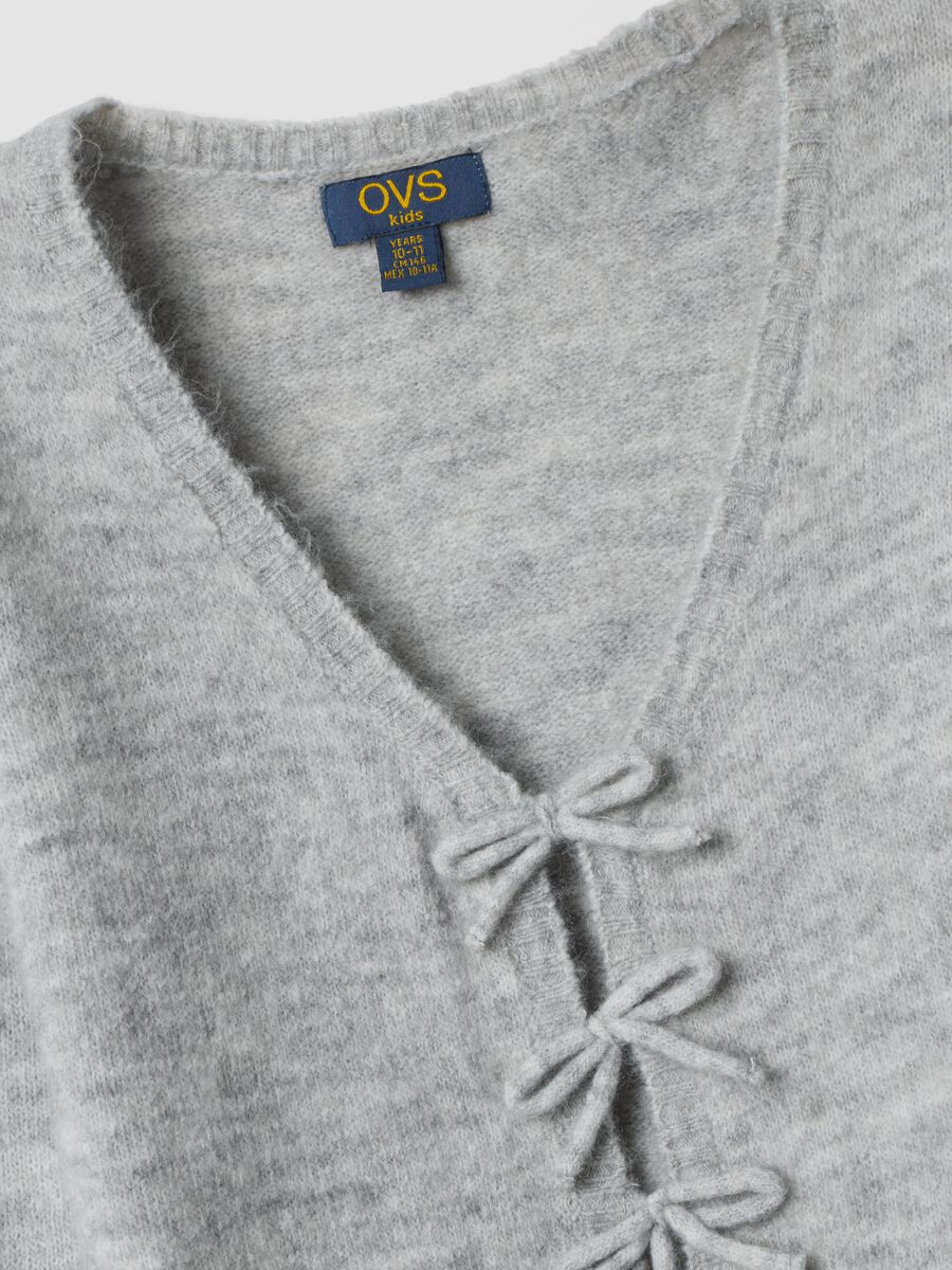 Grey marl stretch wool cardigan, regular fit_2