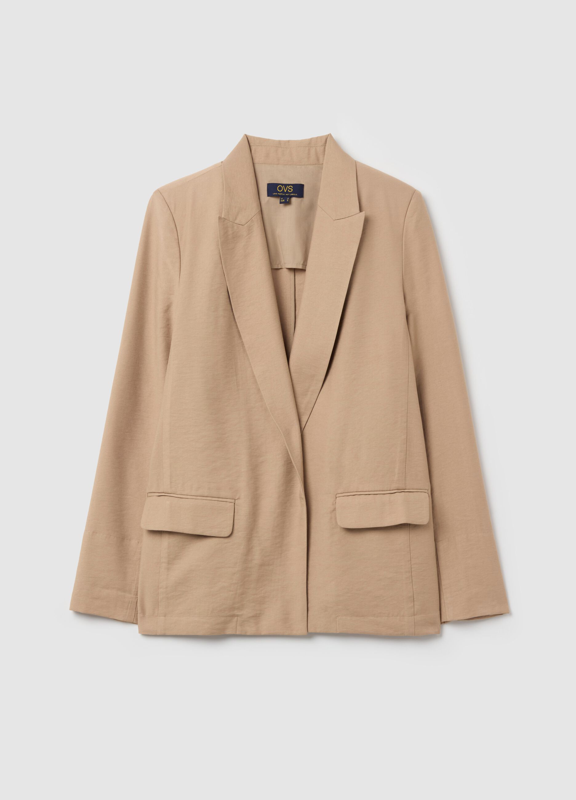 Open blazer in crêpe