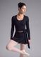Wrap top nero in cotone elasticizzato a costine ALTAVIA STUDIO_1