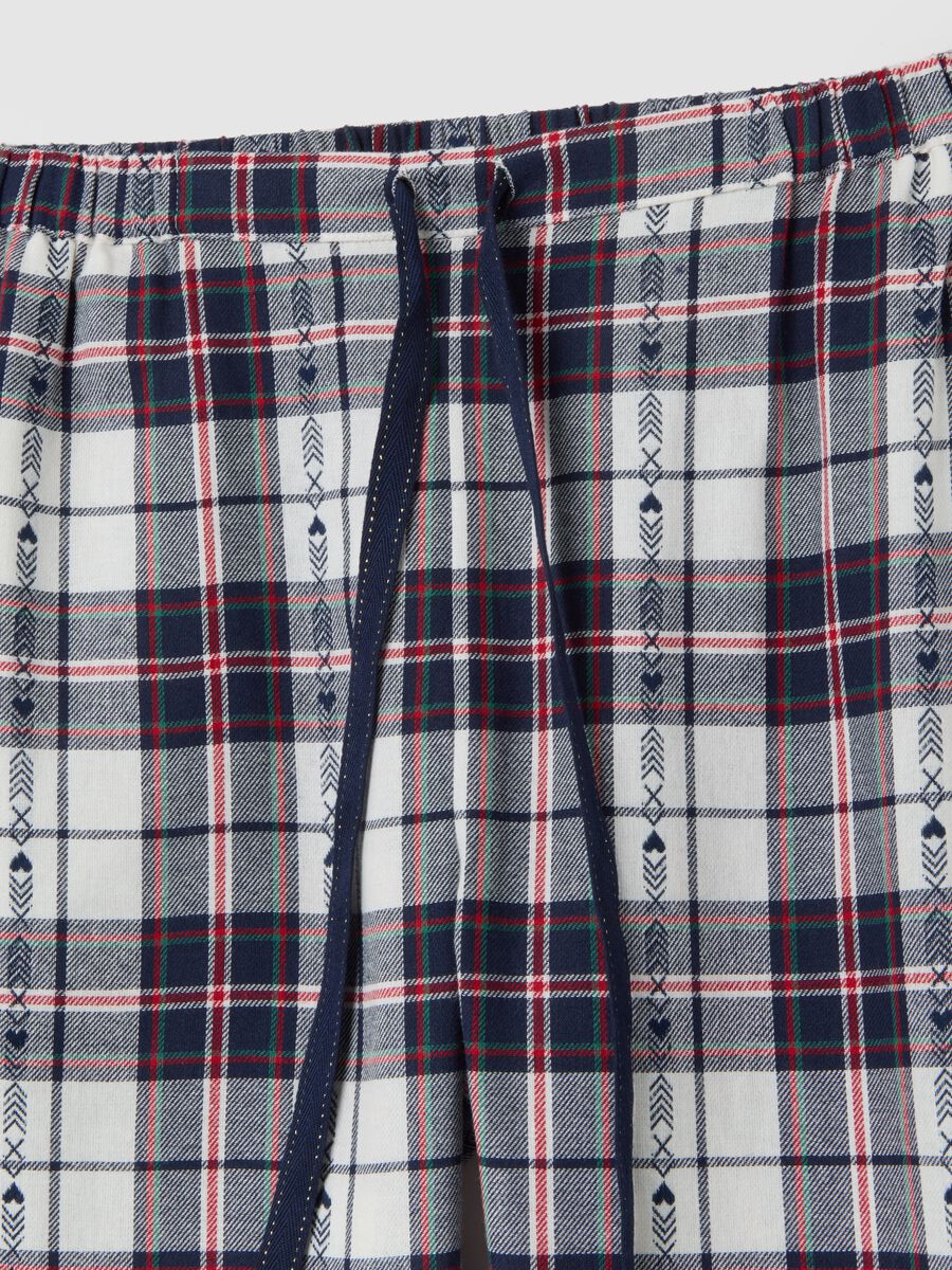 Multicolour plaid flannel pyjama trousers regular fit_5