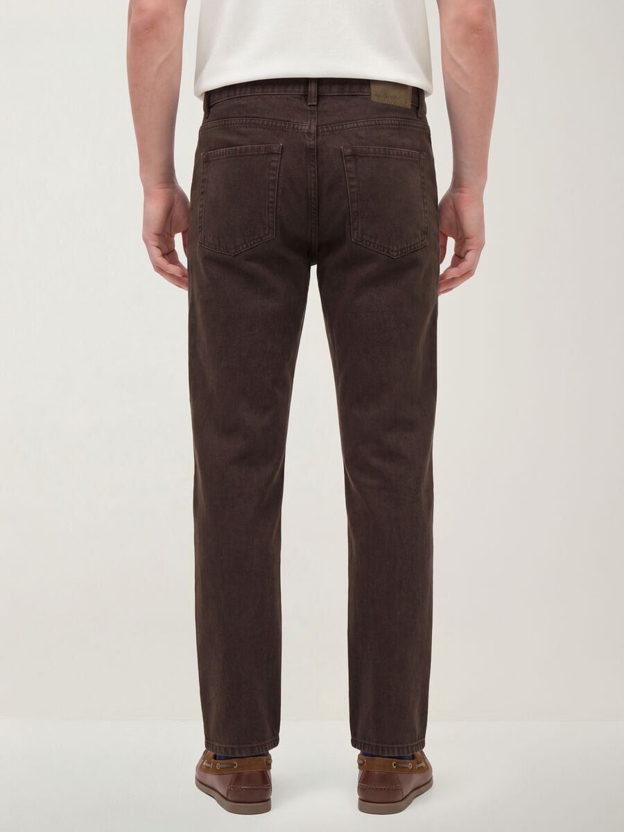 Jeans marroni in puro cotone straight fit_2