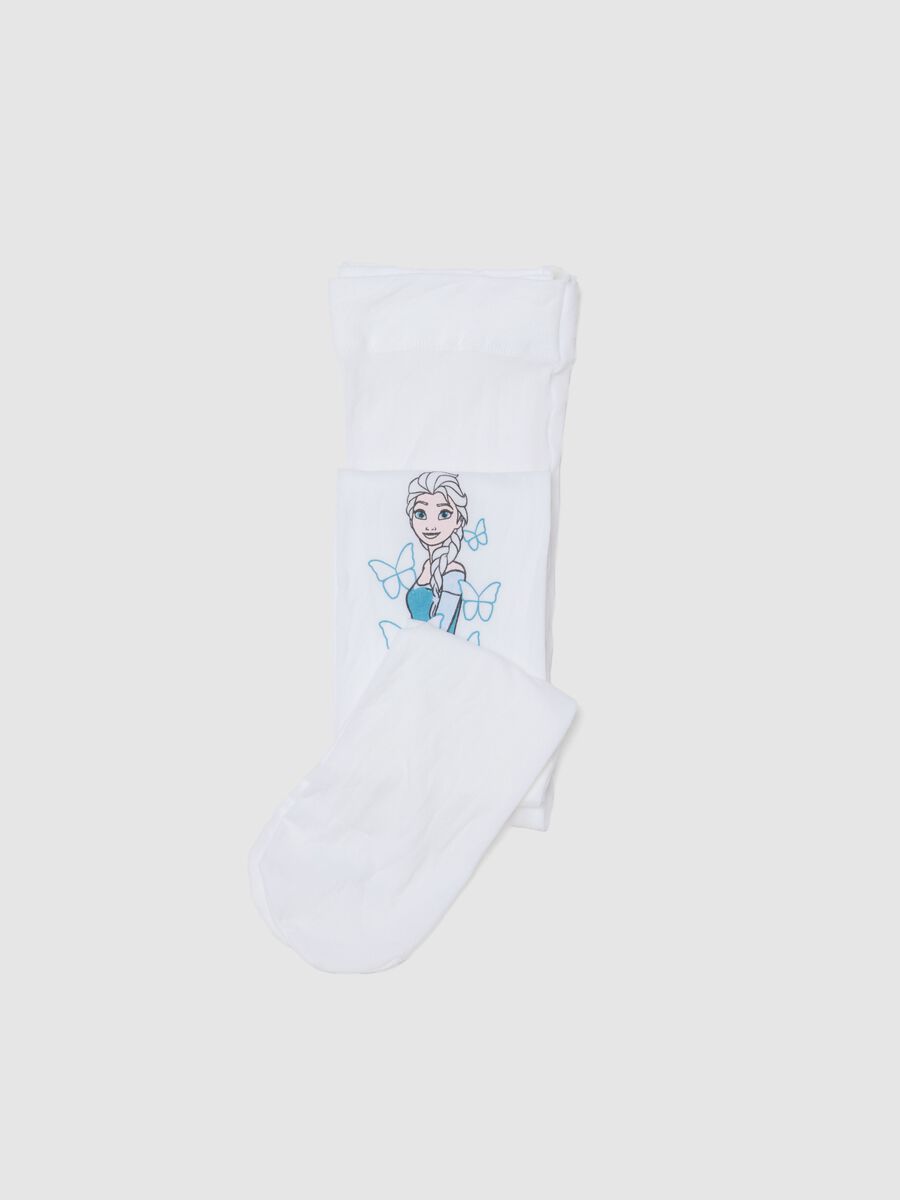 Collant elasticizzati bianchi da bambina con disegni Frozen_0