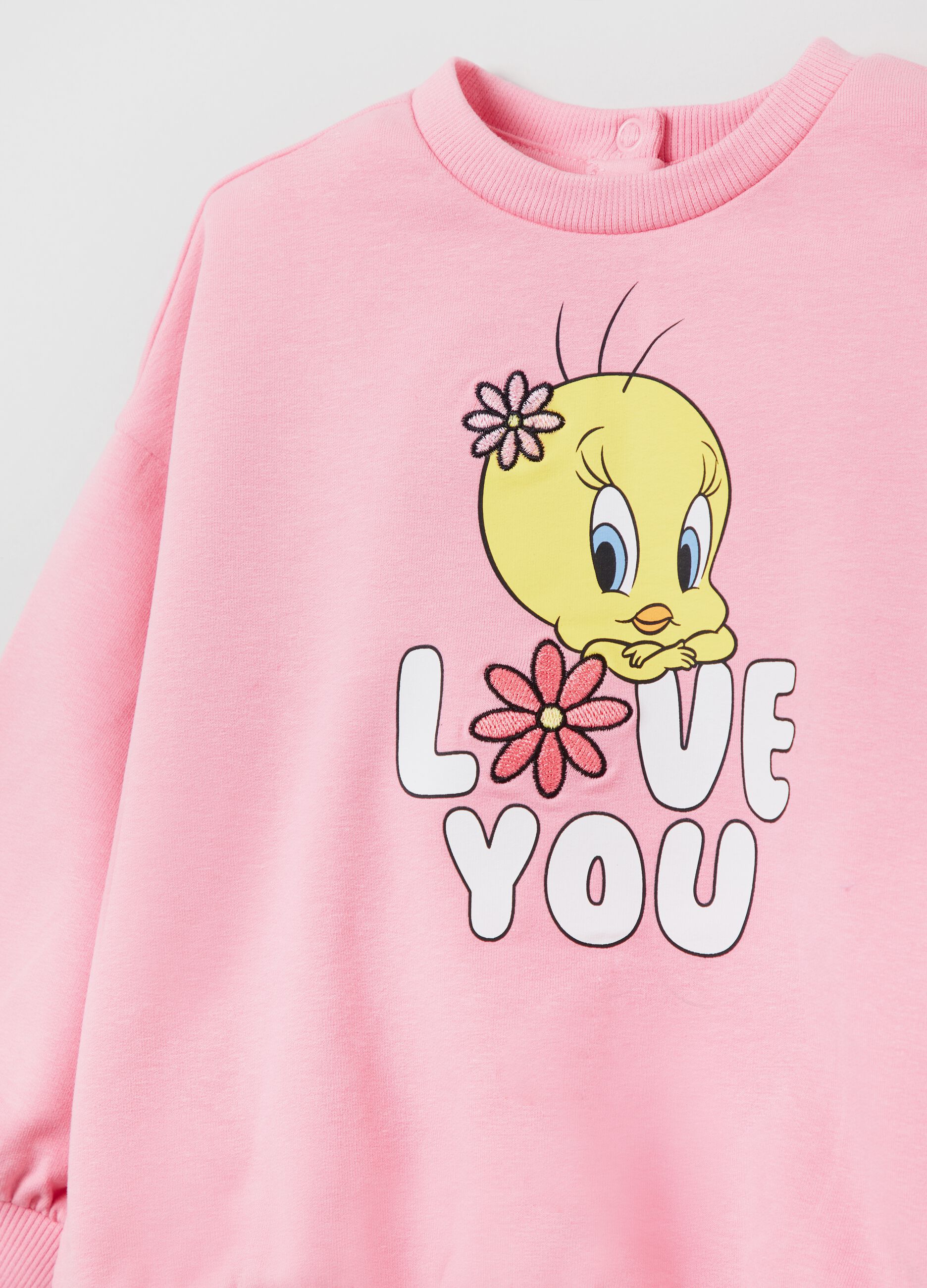 Cotton sweatshirt with Looney Tunes Tweety print