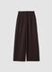 Dark brown stretch viscose-blend trousers, regular fit_0