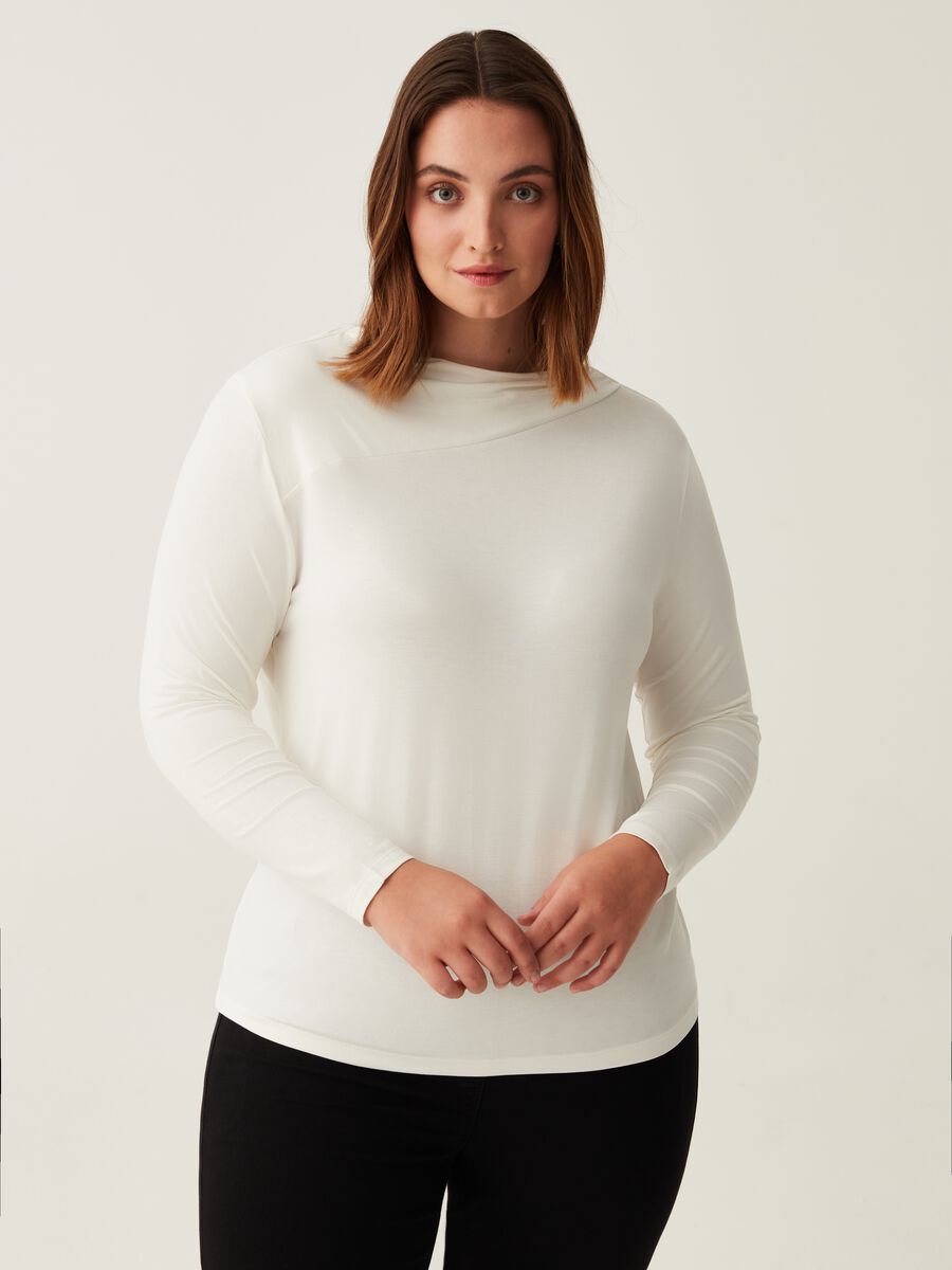 T-shirt in viscosa stretch Curvy_0
