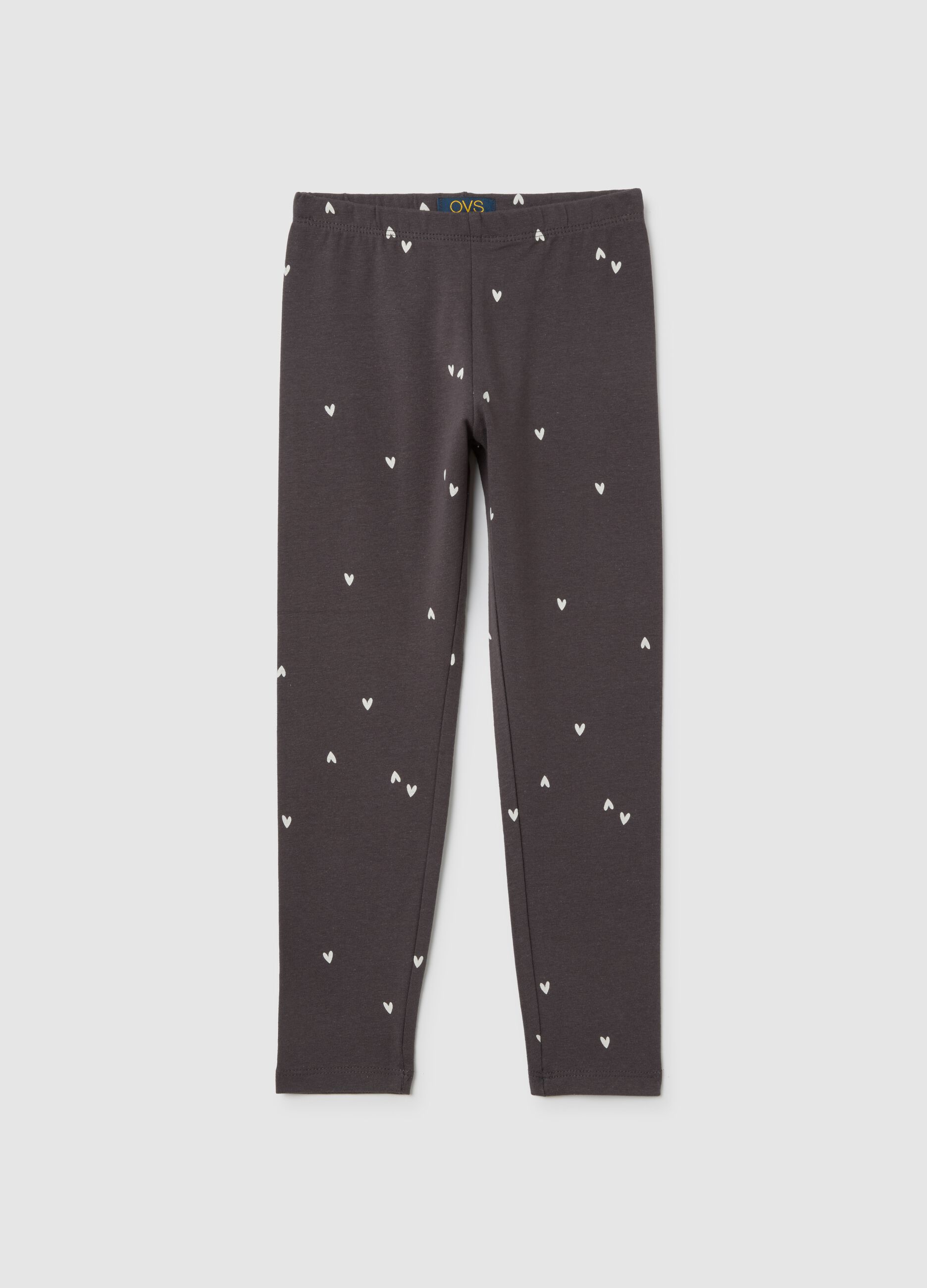 Girls' Grey Stretch Cotton Leggings