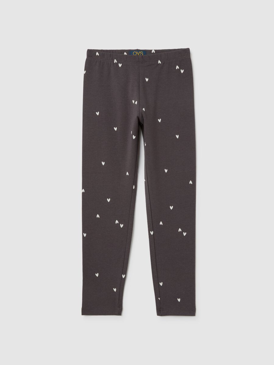 Girls' Grey Stretch Cotton Leggings_0
