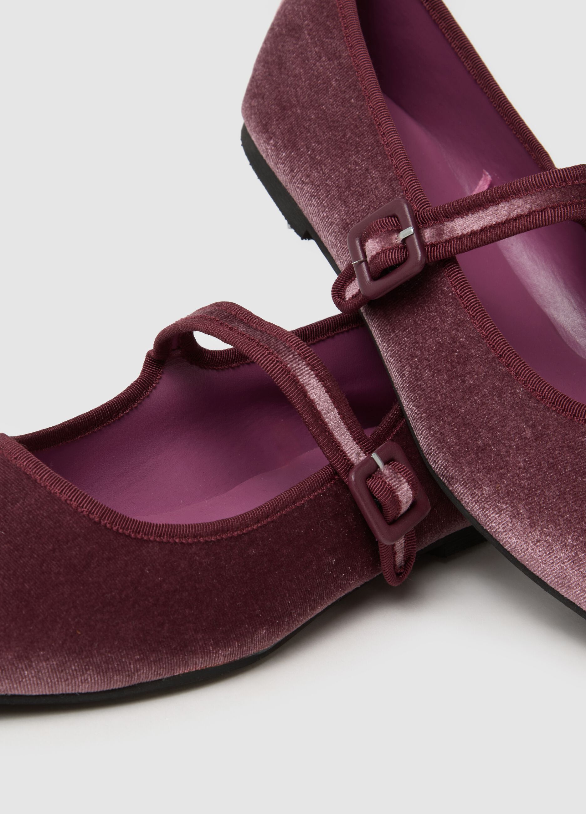 Scarpe ballerina in velluto rosa