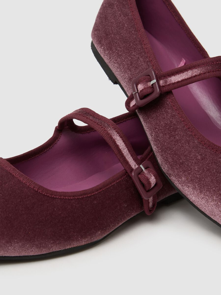 Scarpe ballerina in velluto rosa_1