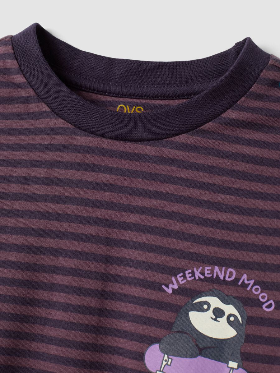 Purple organic cotton skate-print pyjamas for boys_2