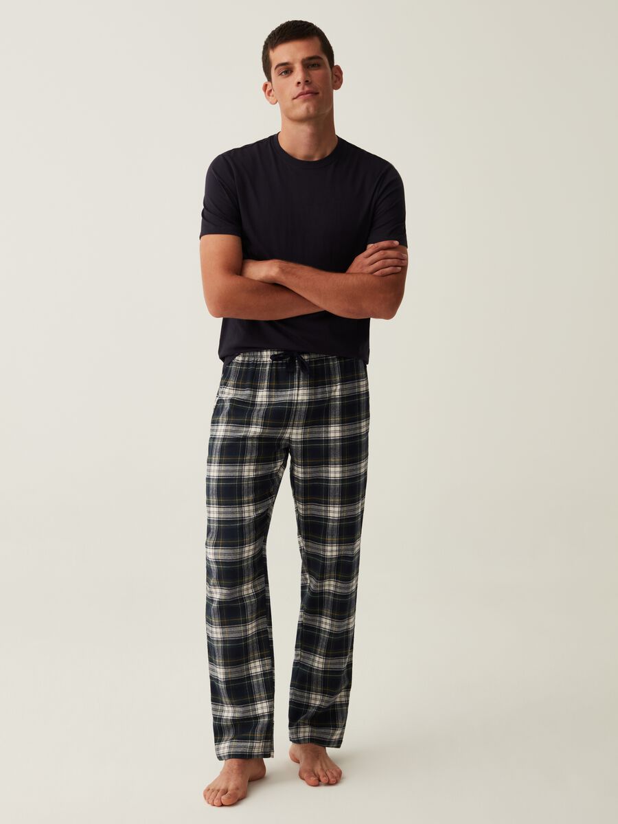 Pantalone pigiama in fantasia tartan_0