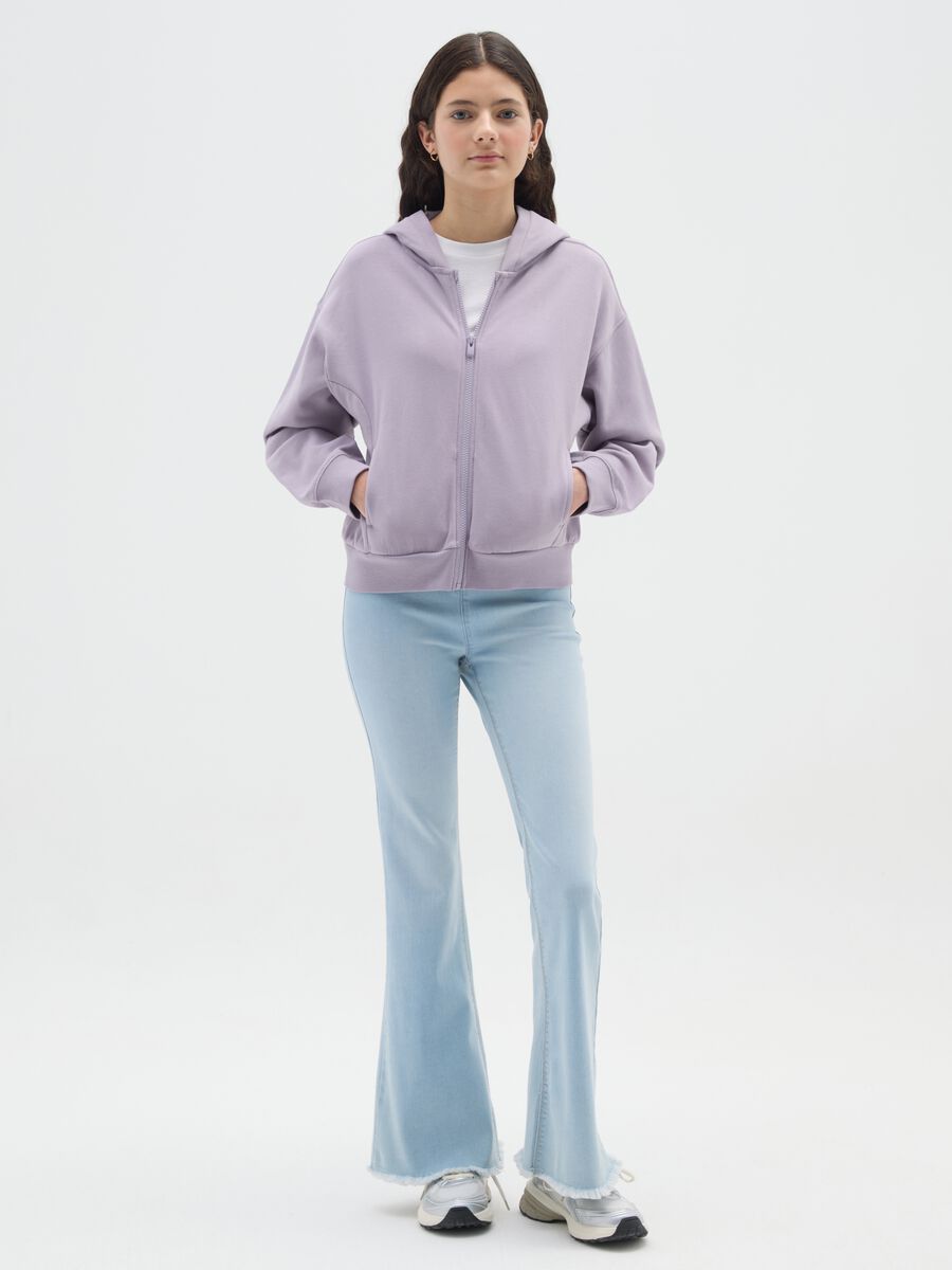 Jeggings da ragazze in denim azzurro flare_0