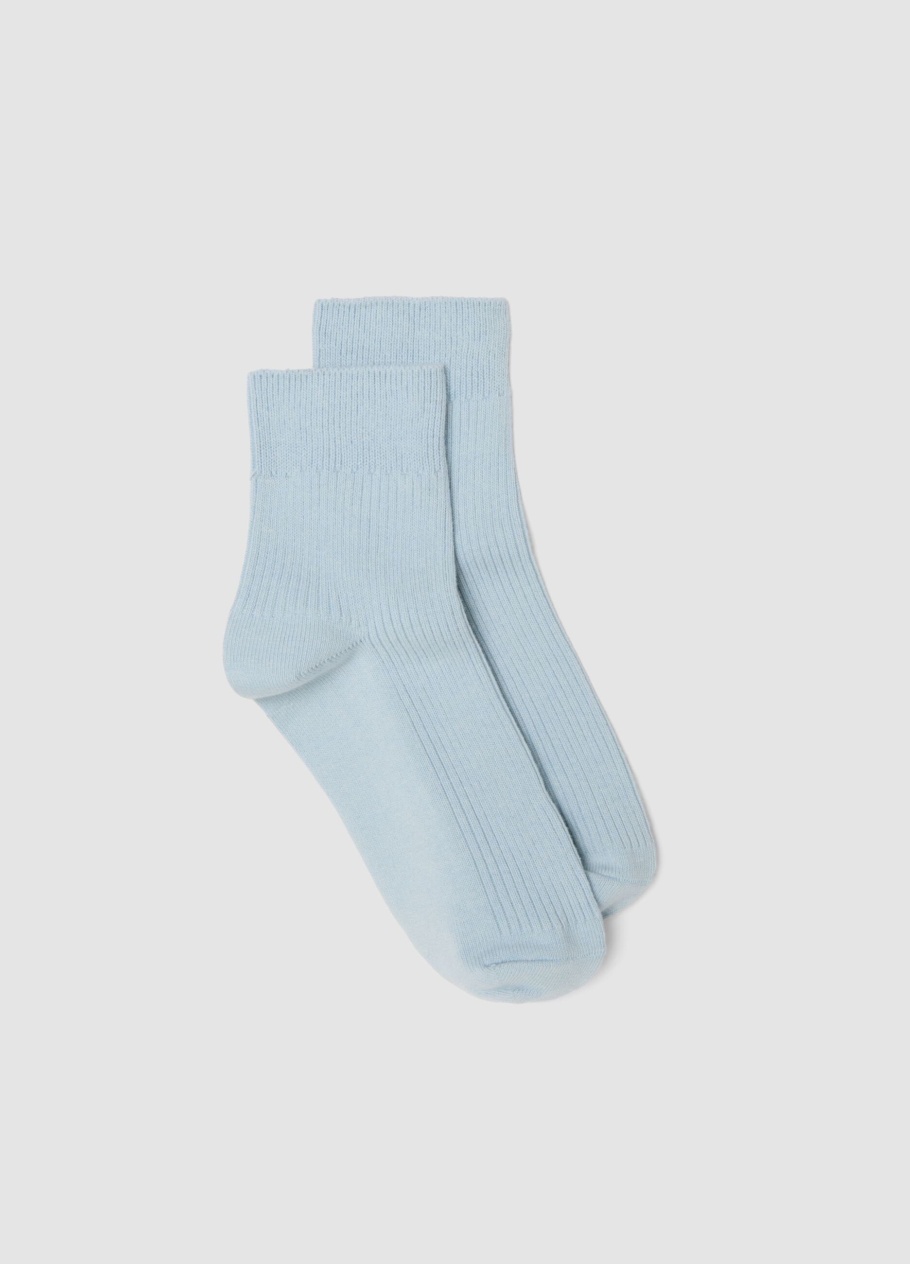 Blue stretch cotton socks