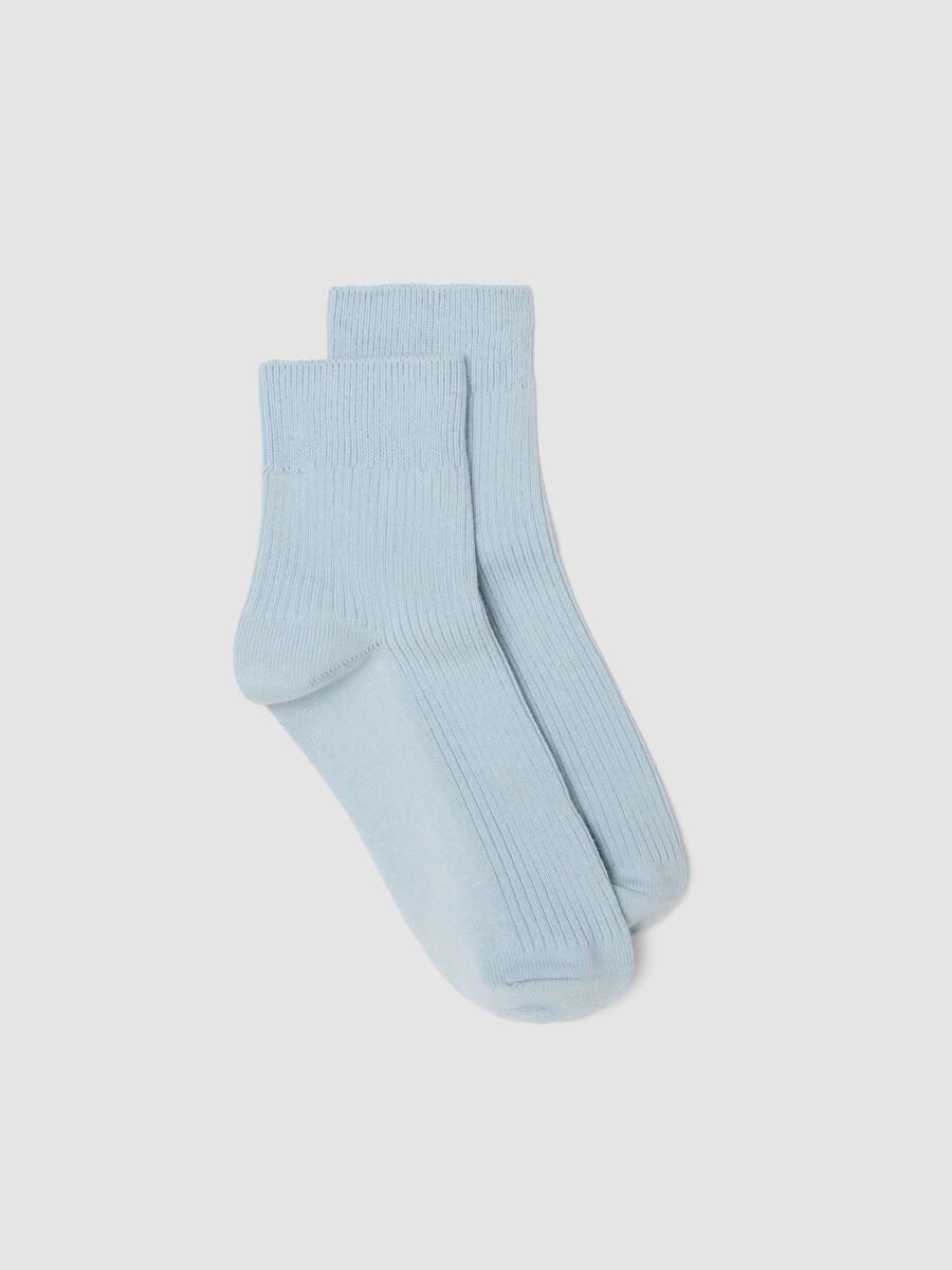 Blue stretch cotton socks_0