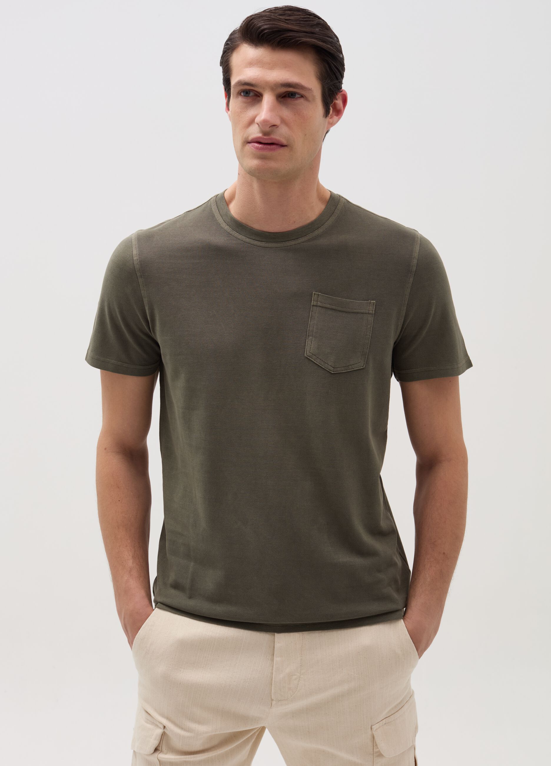Ovs T-shirt in piquet con tasca