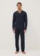 Blue pure organic cotton V-neck pyjamas, regular fit_0