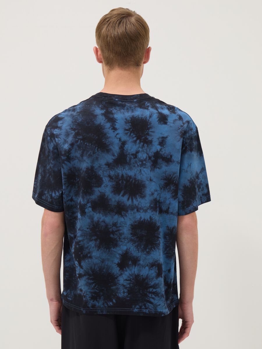 Blue short-sleeve pure cotton T-shirt_0