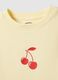Yellow pure cotton regular fit T-shirt with cherry print_5