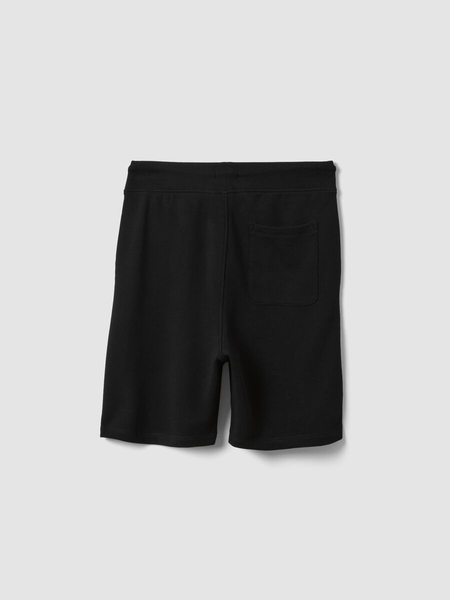 Shorts in puro cotone nero da ragazzo relaxed fit_1