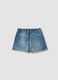Blue cotton denim shorts for girls, regular fit, distressed details_1