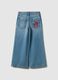 Girls' wide leg pure cotton blue jeans_1