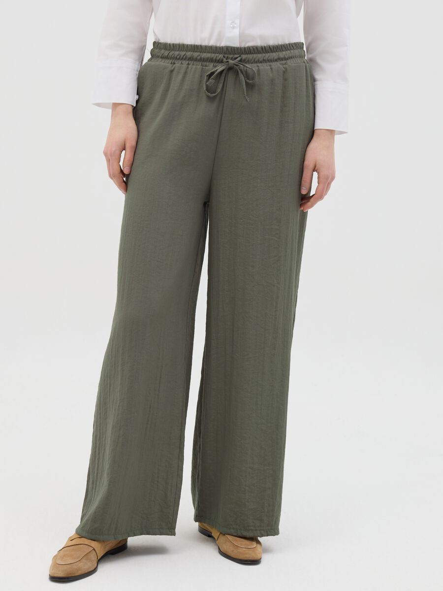 Green wide-leg trousers_1