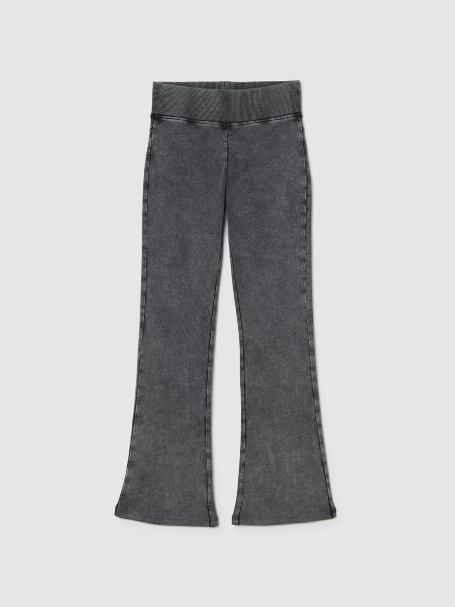 Grey Stretch Flare Trousers_3