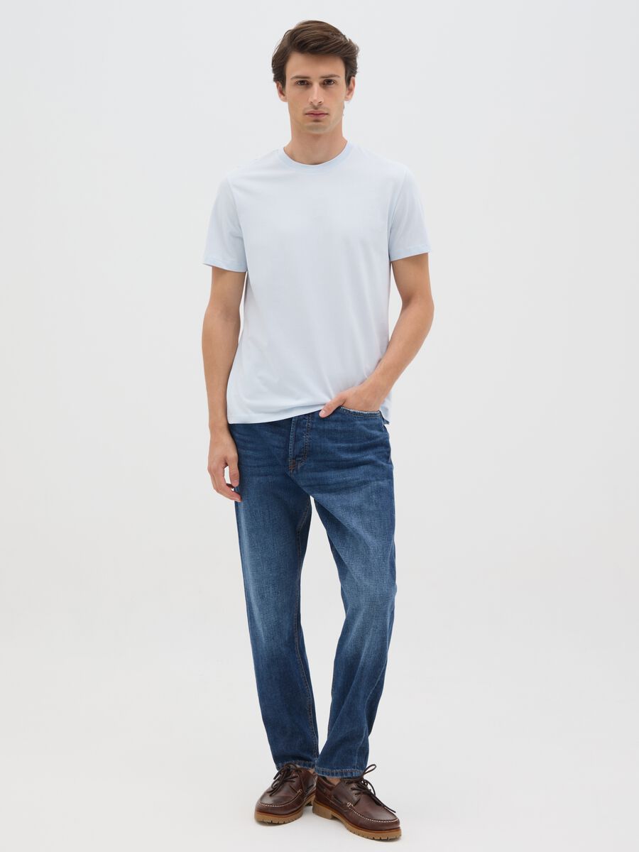 Men's regular fit light blue pure cotton T-shirt_1
