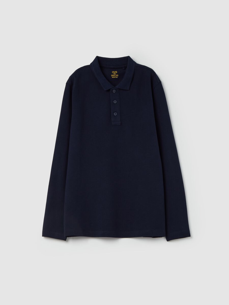 Organic cotton polo shirt with long sleeves_3
