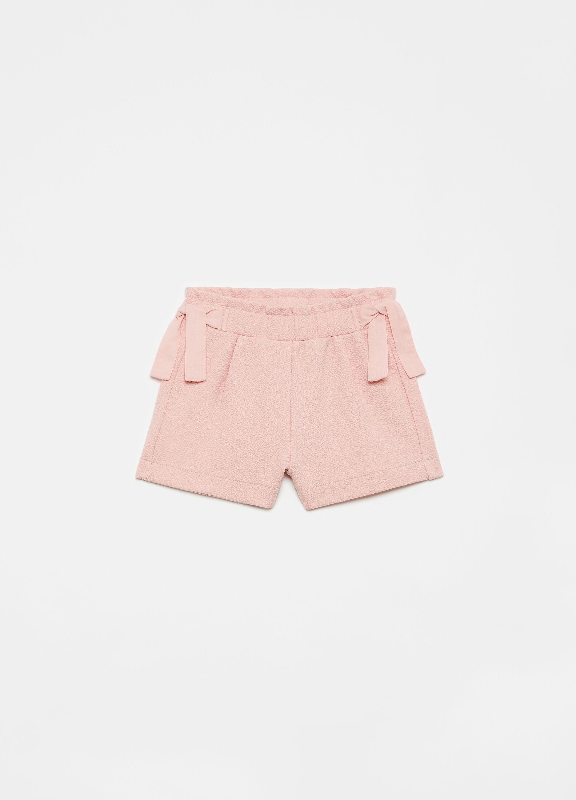 Stretch shorts with bows
