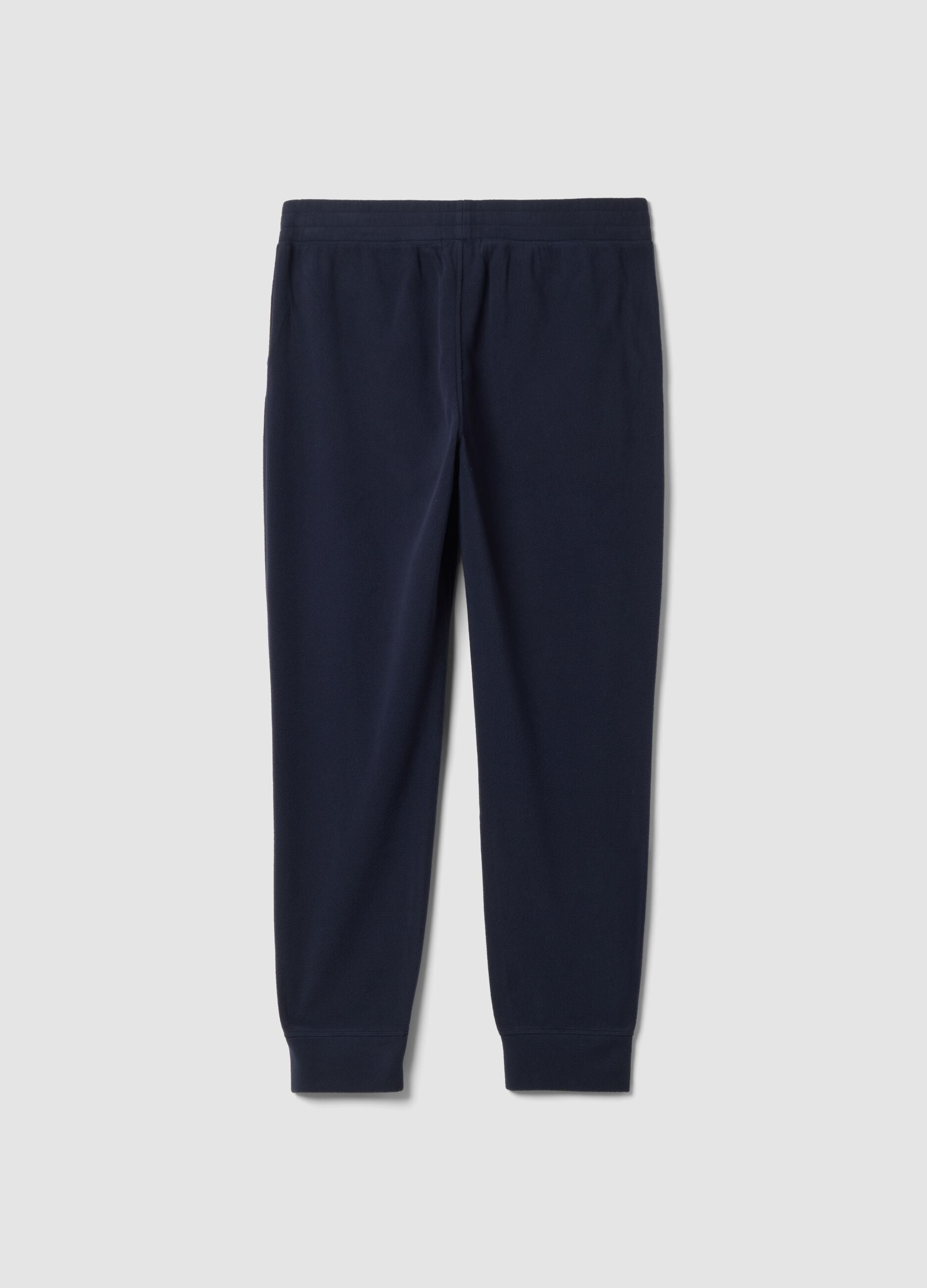 Blue fleece jogger trousers, regular fit