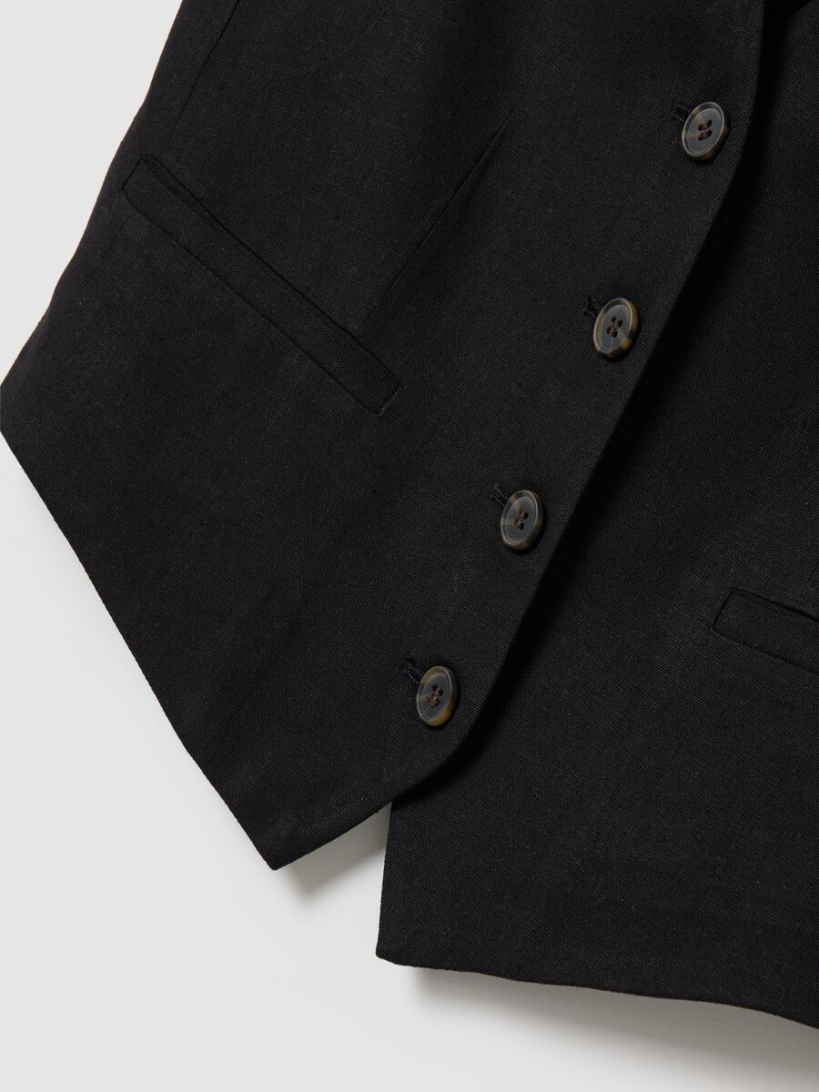 Black Waistcoat in Viscose and Cotton Blend by Piombo_5