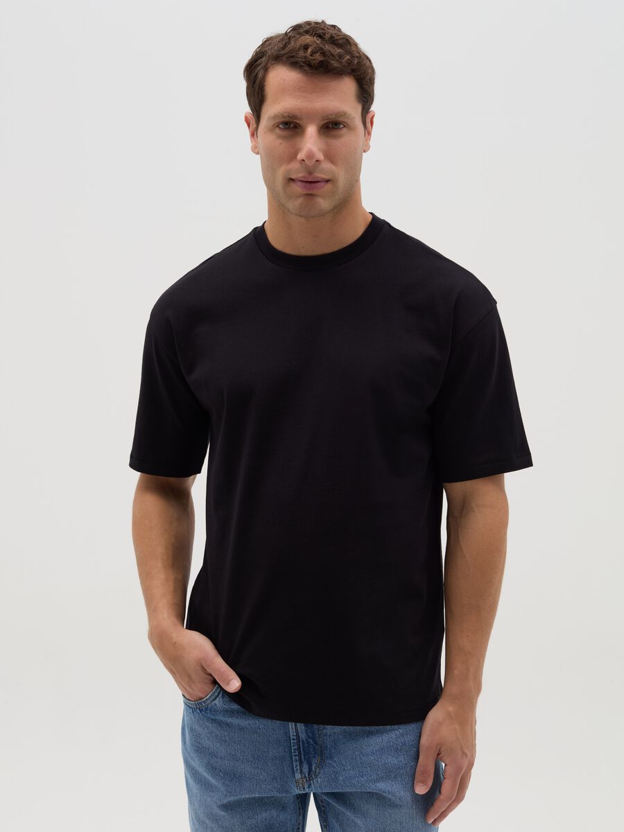 Solid colour T-shirt in organic cotton_0