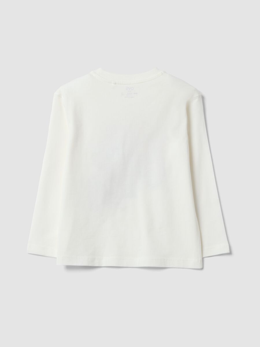 White pure cotton T-shirt with tiger print, oversized fit for boys_1