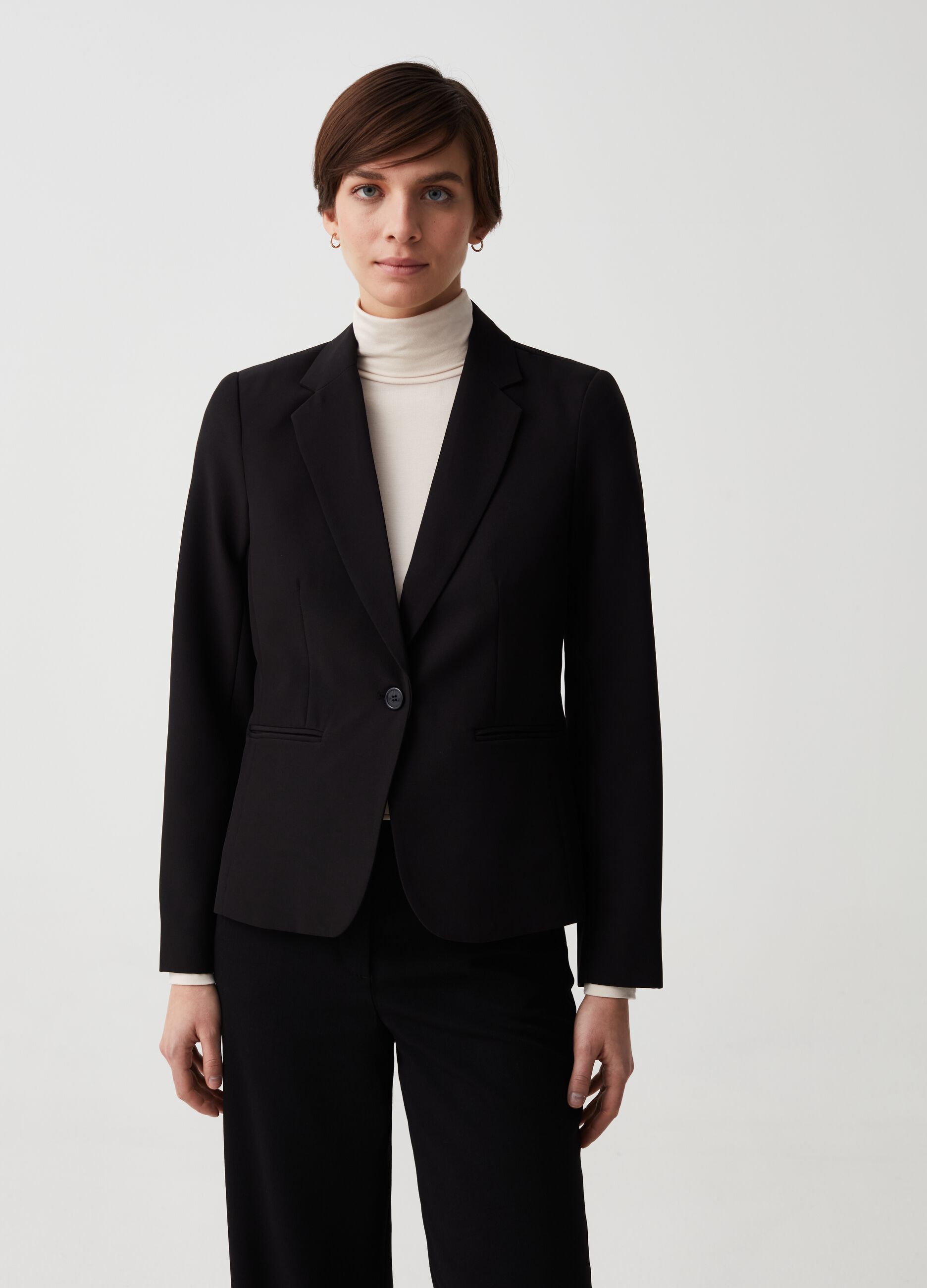 Single-breasted stretch blazer