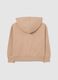 Girls' beige hoodie in pure cotton regular fit with hood and zip_1