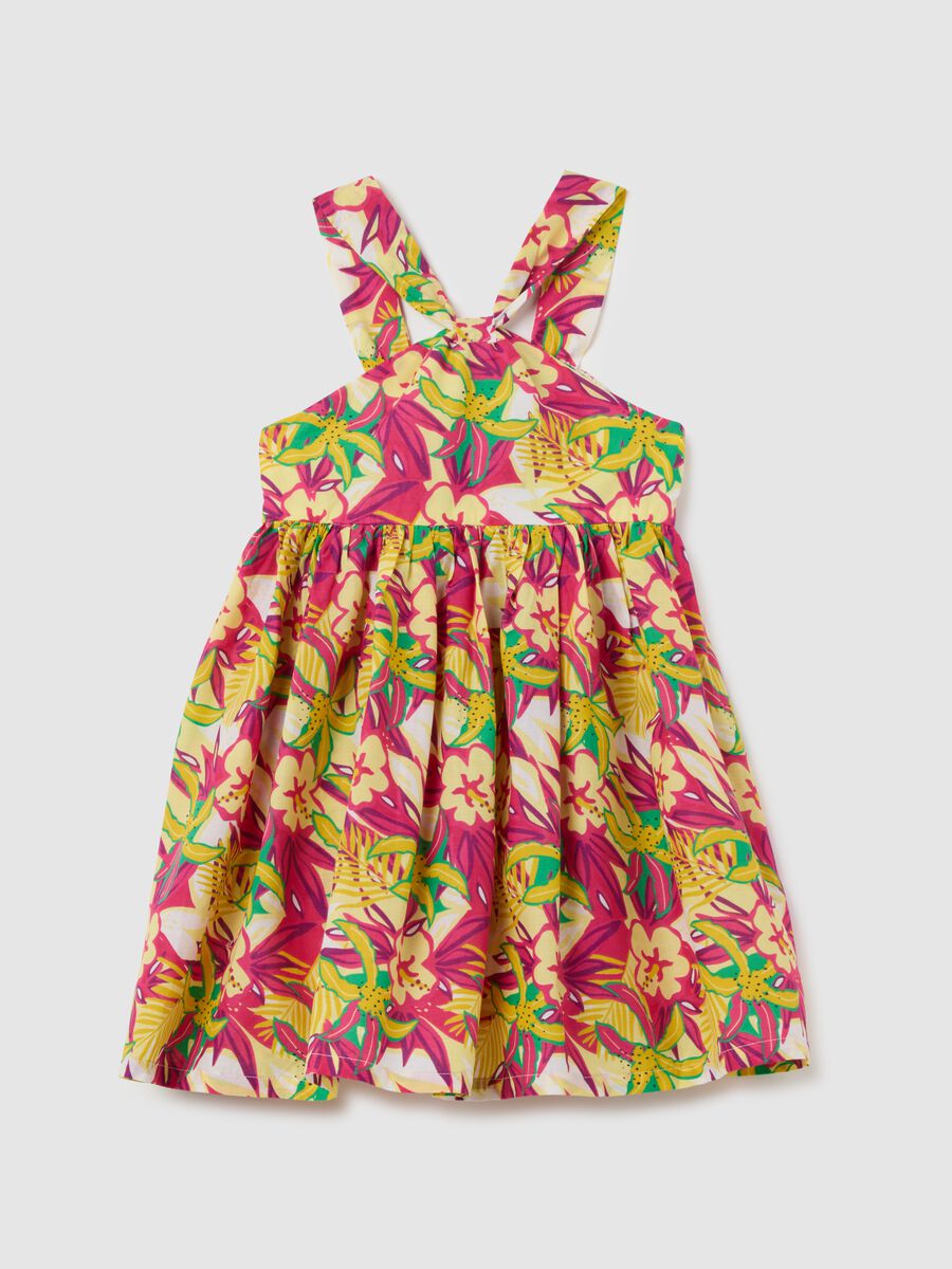 Girl's dress in pure cotton multicolor regular fit_0