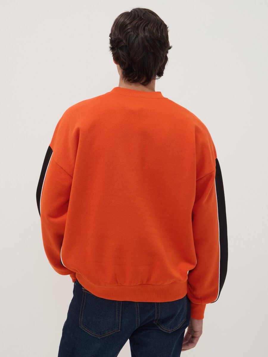 Red cotton-blend sweatshirt with Anaheim Ducks print_3