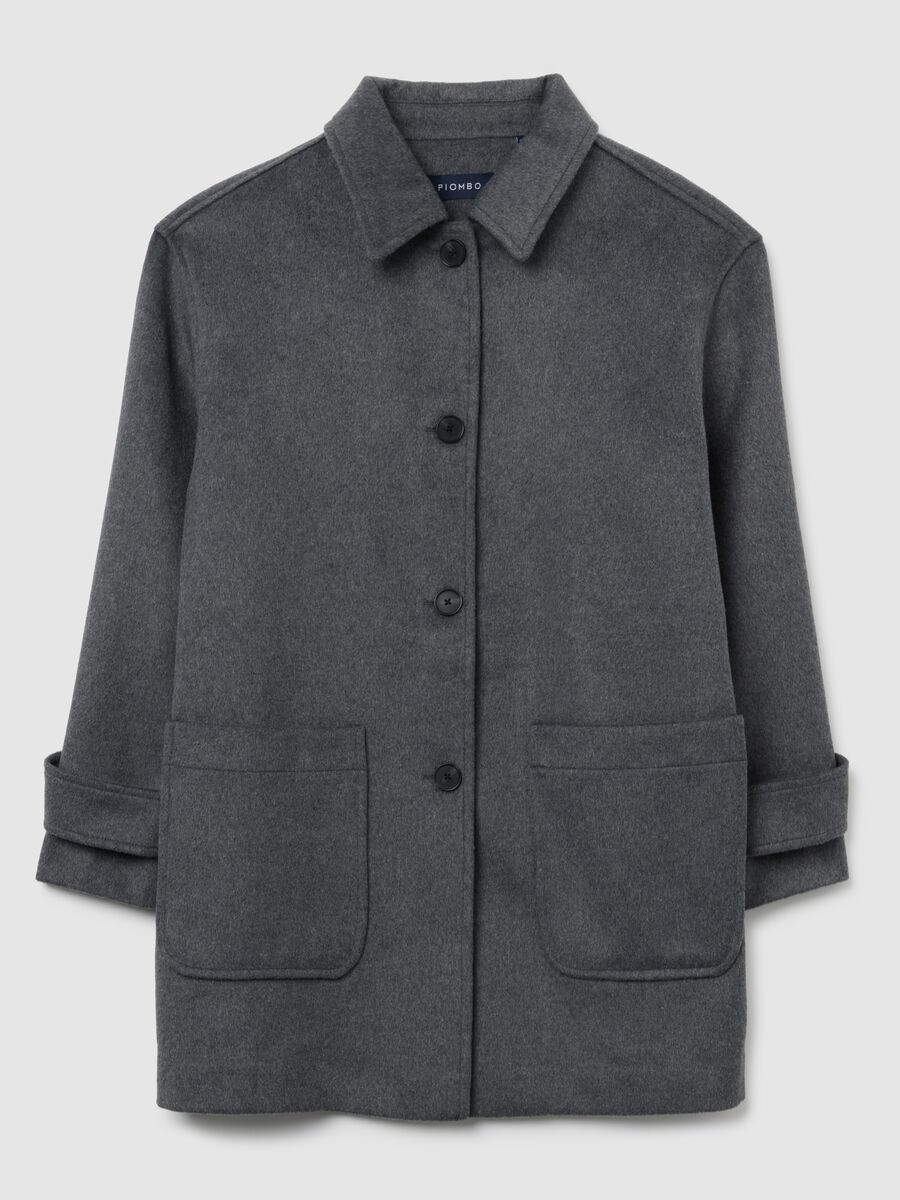 Grey wool-blend coat_0