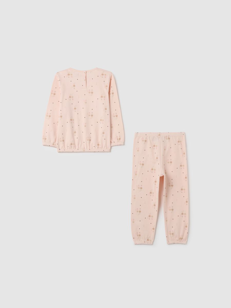 Girls' pink pure cotton regular fit pyjamas_1