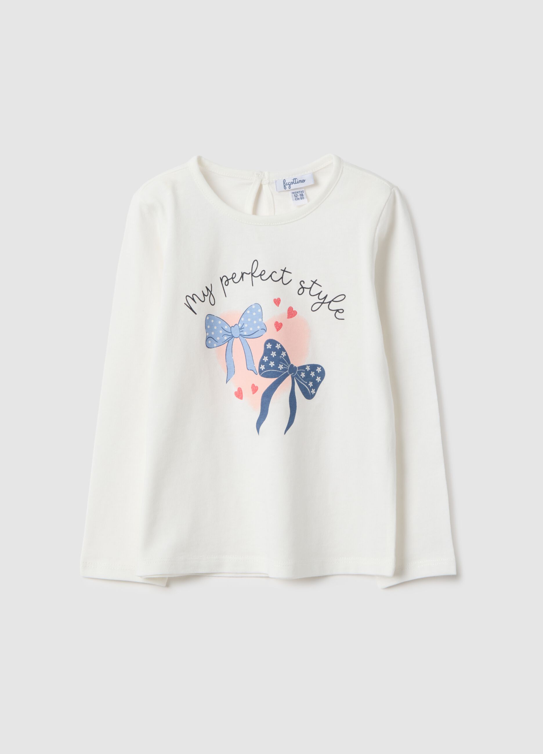 Pure cotton white regular fit t-shirt for girls