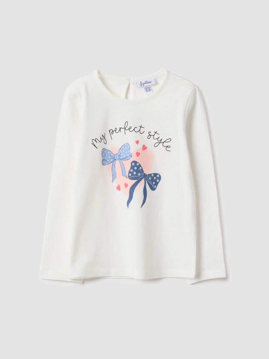 Pure cotton white regular fit t-shirt for girls_0