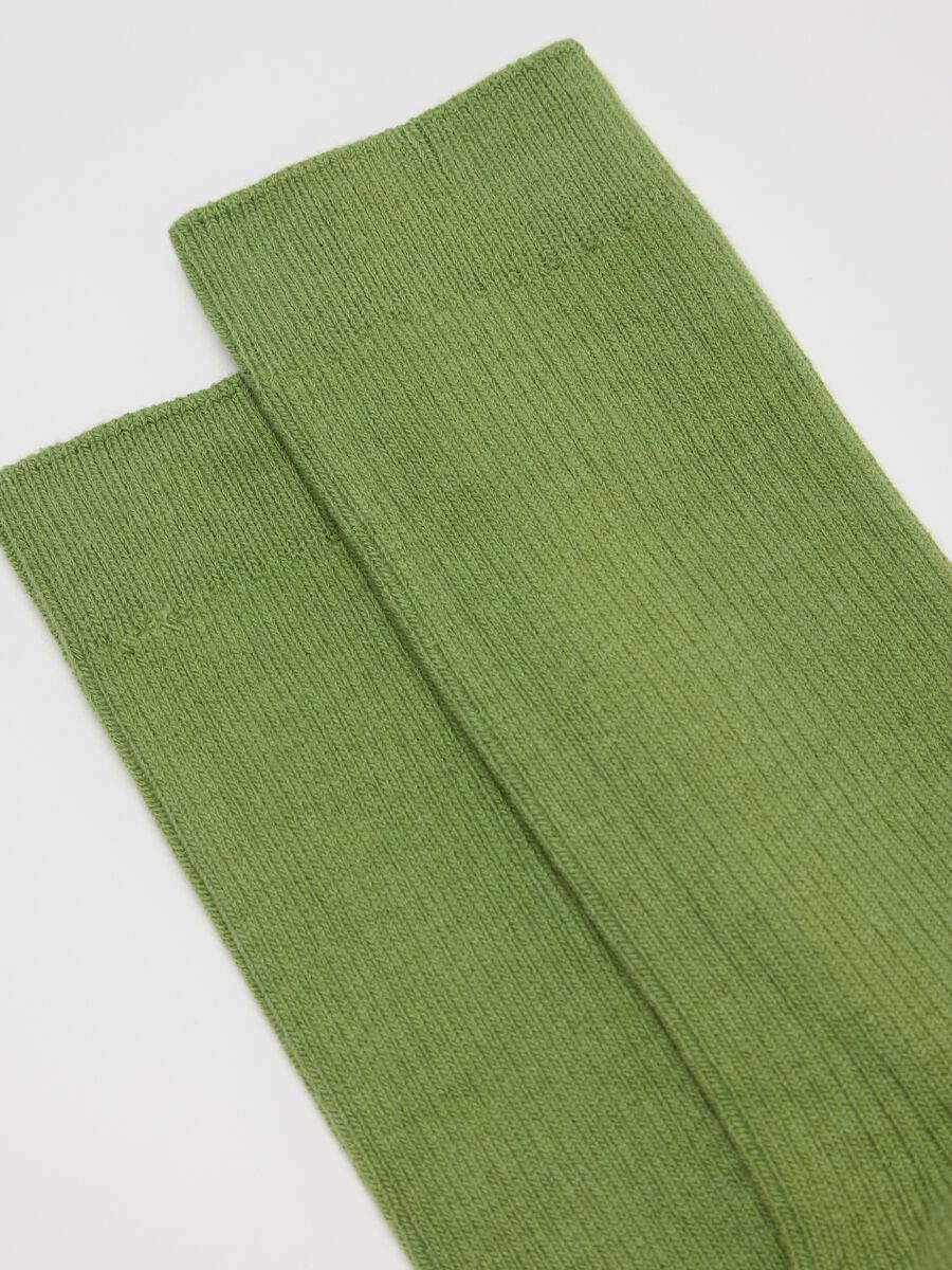 Calze midi verdi in misto cotone_1