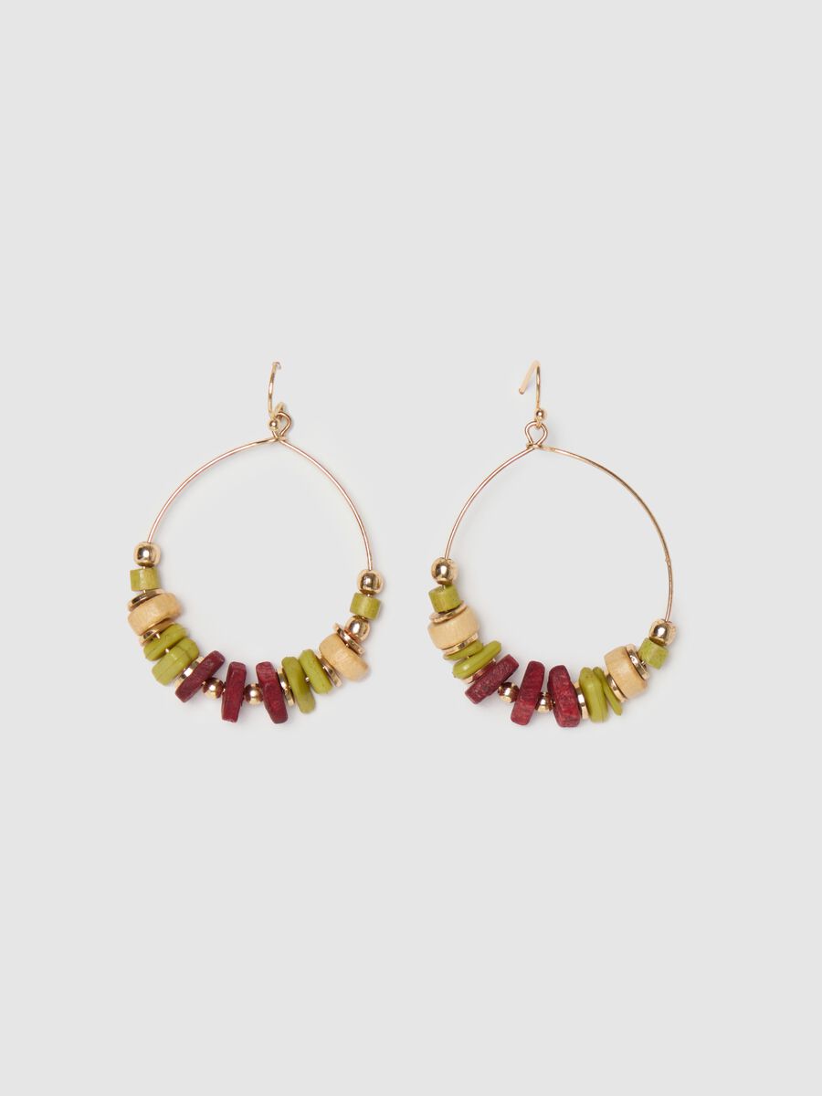 Gold hoop earrings with stones_0