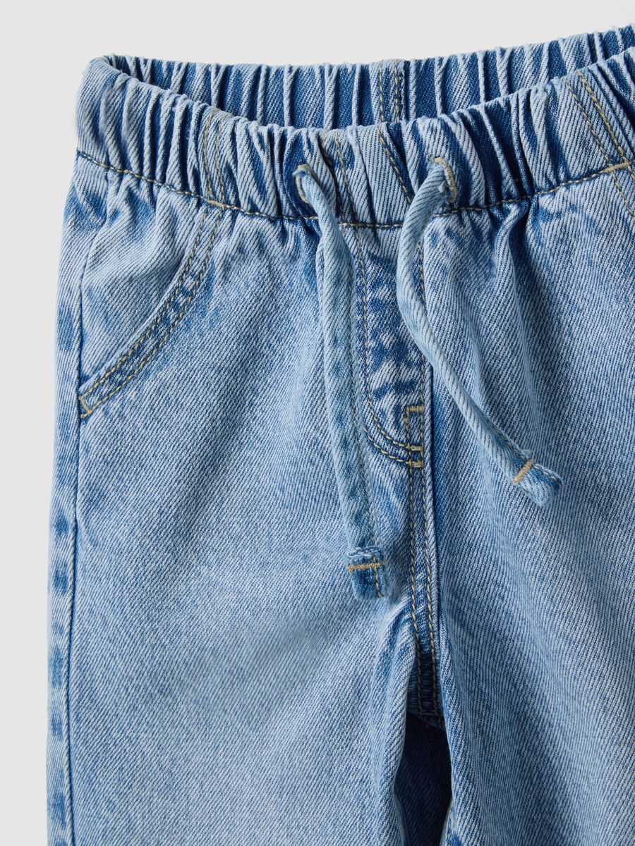 Blue denim jeans in cotton blend regular fit for baby girl_2