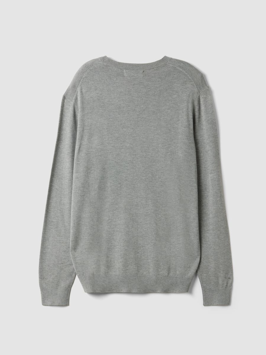 Maglia girocollo grigia in misto viscosa regular fit_1