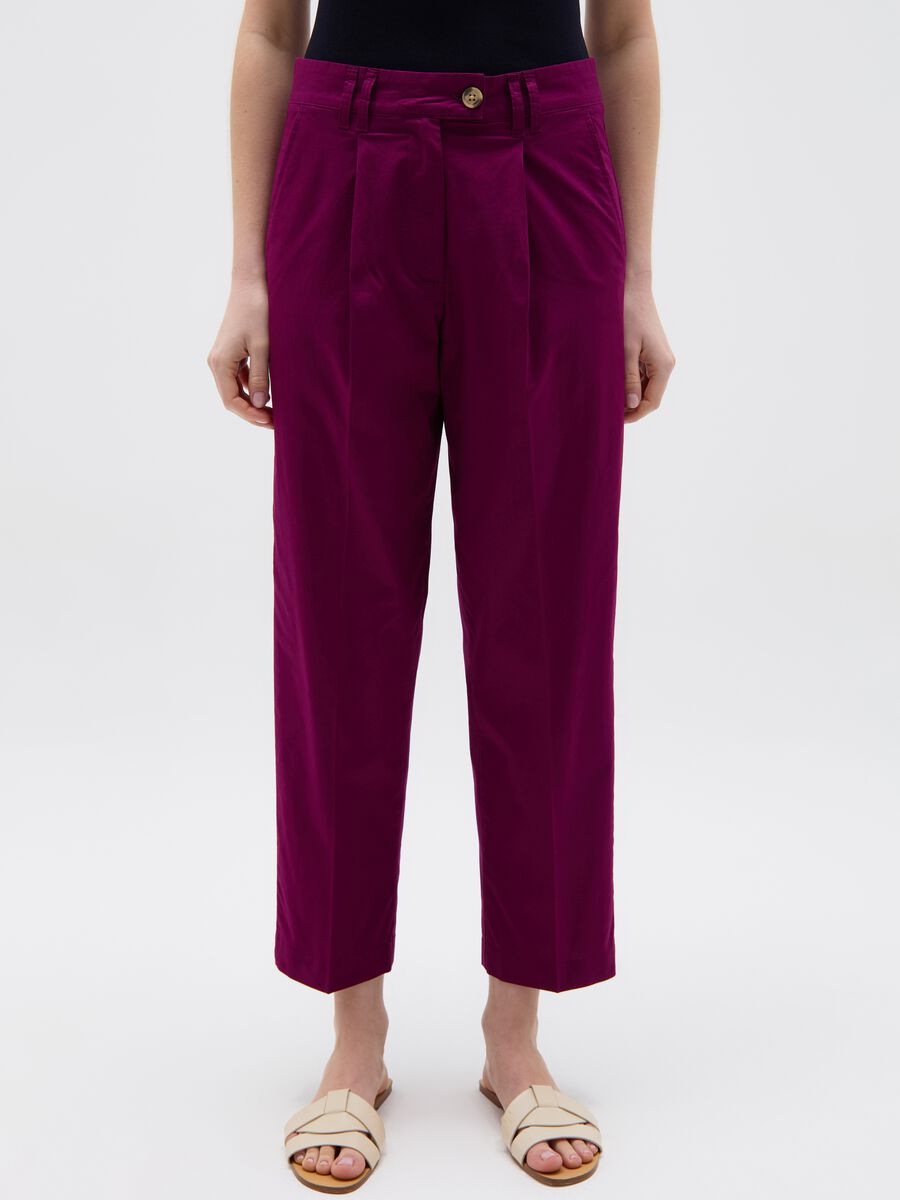 Crop cigarette trousers with darts_2