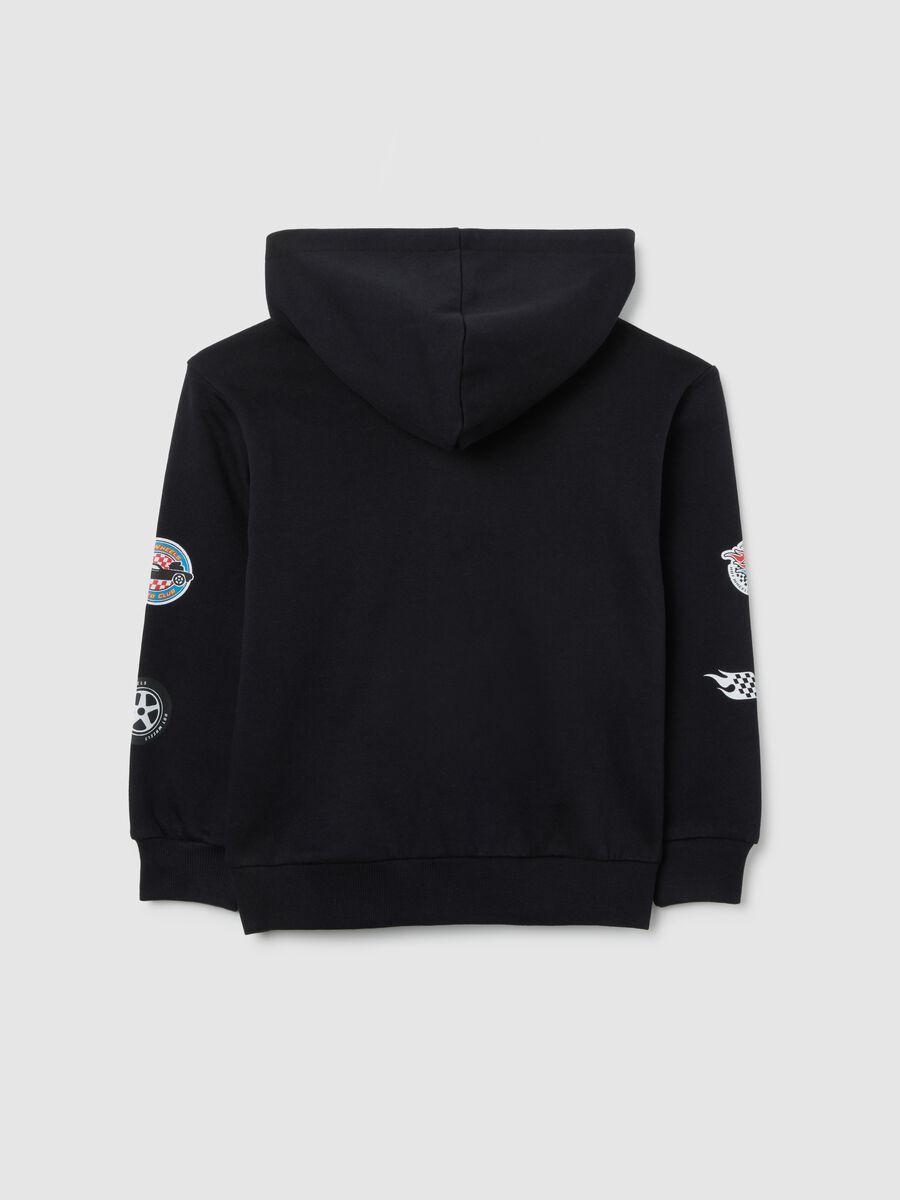 Black cotton kids' sweatshirt regular fit with print_1